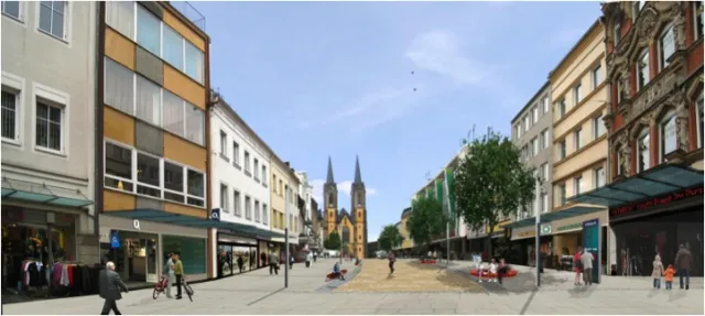 Hof: Beispielhafte Neugestaltung des Straßenraums (Visualisierung)