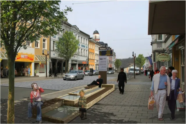Hof: Beispielhafte Neugestaltung des Straßenraums (Visualisierung)