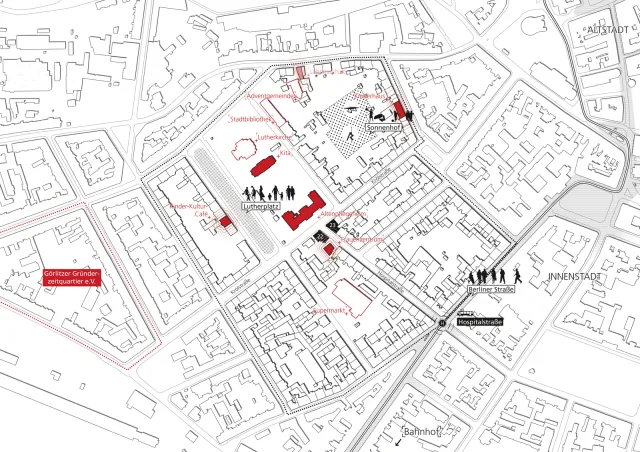Görlitz: Raumbedeutsame Lage der Eckhäuser als Stadtverstärker