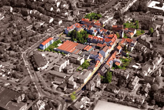 Fulda_Schrägluftbild Geltungsbereich <abbr>ISEK</abbr> Fulda