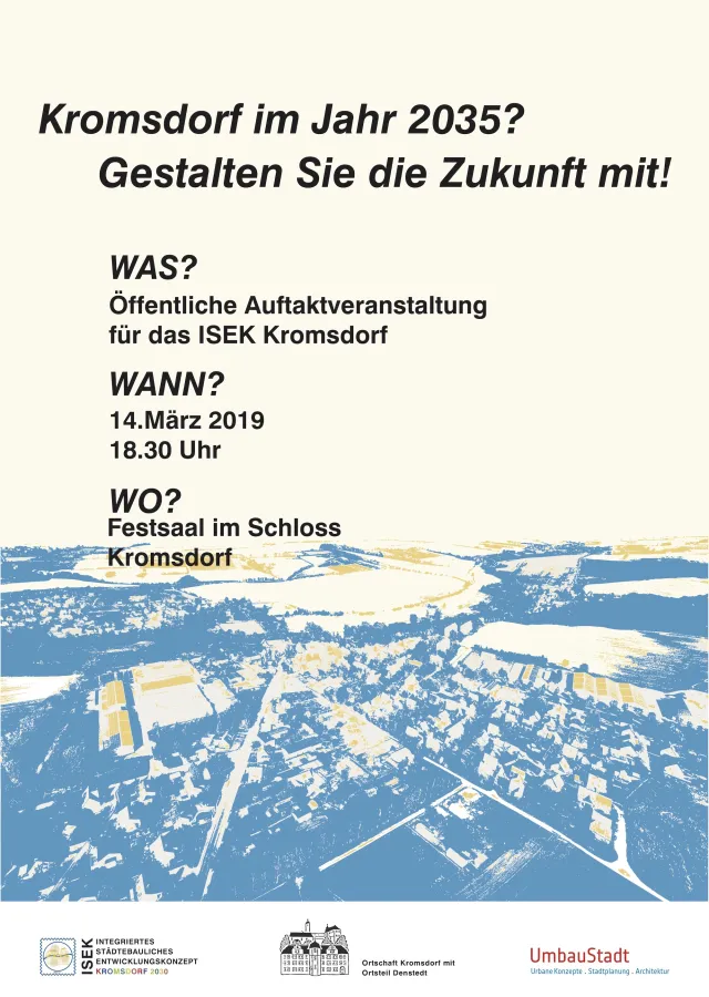 Kromsdorf: Poster zur ersten Bürgerveranstaltung am 14. März 2019