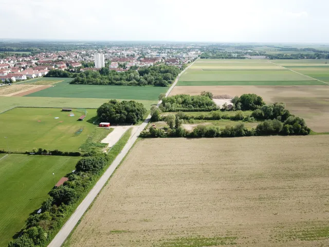 Haunstetten_Blick von Nord nach Süd – die gezeigte Kulturlandschaft umfasst das Gebiet Haunstetten Südwest