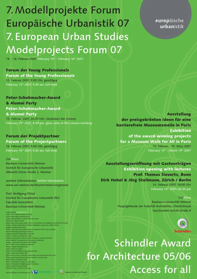 Europäische Urbanistik_Plakat zum 7. Forum im Rahmen der Europäischen Urbanistik